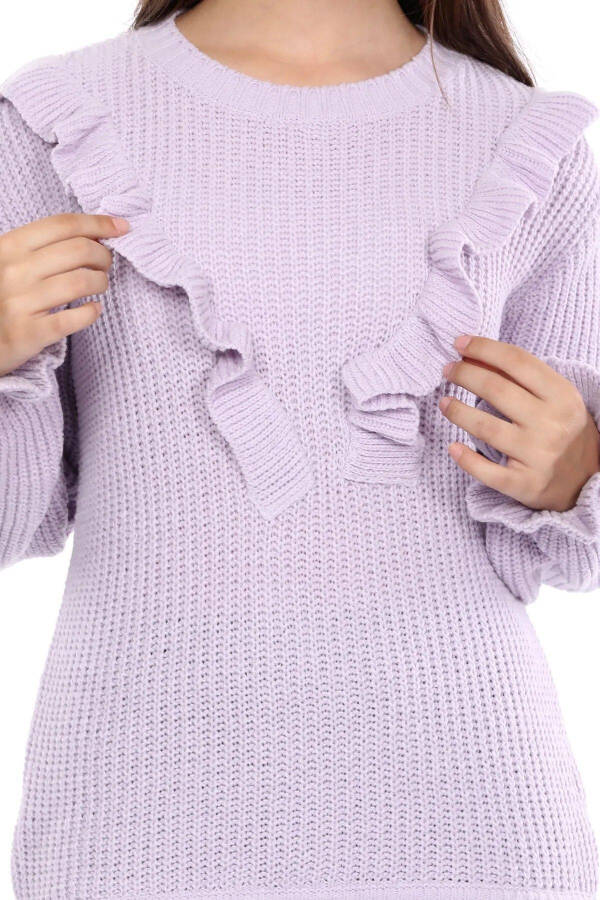 Frill detailed bicycle neck sweater. - 2