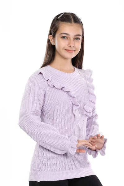 Frill detailed bicycle neck sweater. - 4