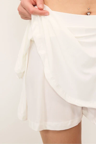 Frill Shorts Skirt with Elastic Waistband E3551-r4 - 3