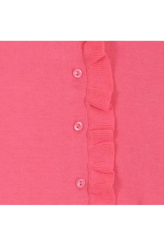 Frilled knitted cardigan for baby girls, 6-24 months (fuchsia) - 3