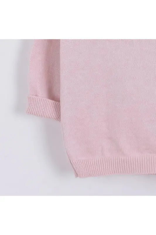 Frilly knitted cardigan for baby girls, 6-24 months (powder pink) - 4