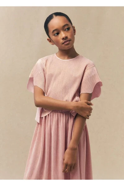 Frilly lurex T-shirt - MANGO KIDS (1)