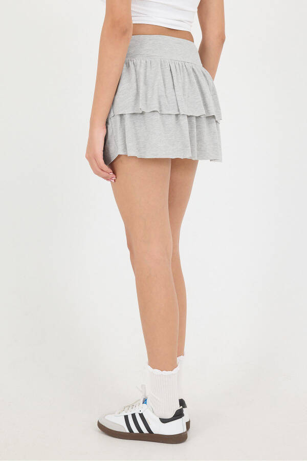 Frilly Mini Skirt with Elastic Waist E1555-k3 - 4