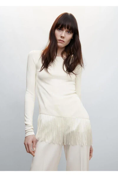 Fringed Hem Sweater - MANGO