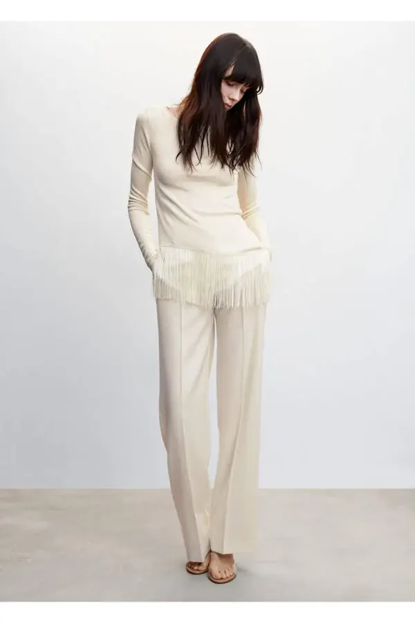 Fringed Hem Sweater - 2