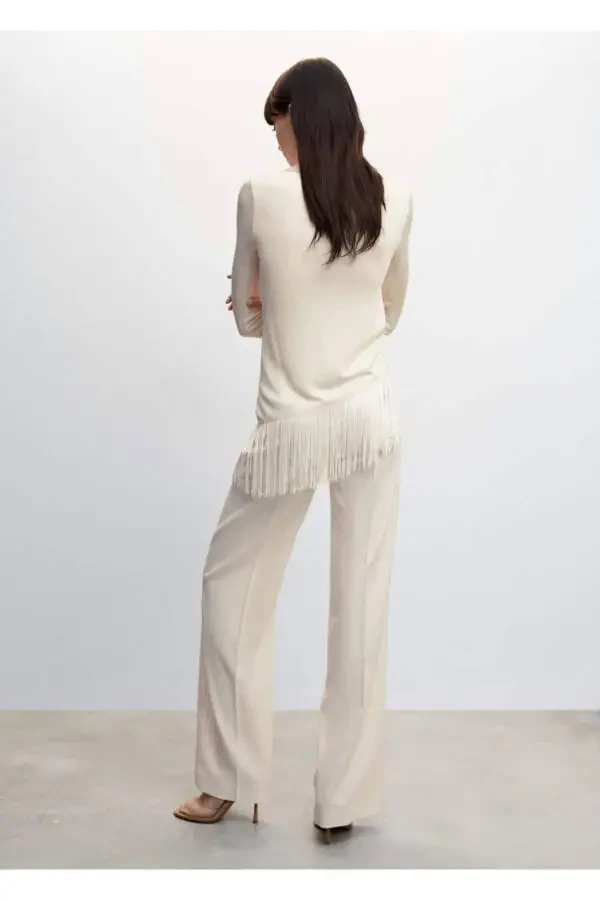 Fringed Hem Sweater - 4