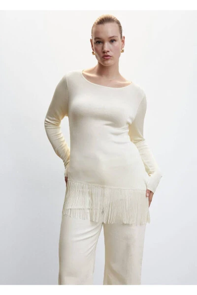 Fringed Hem Sweater - 6