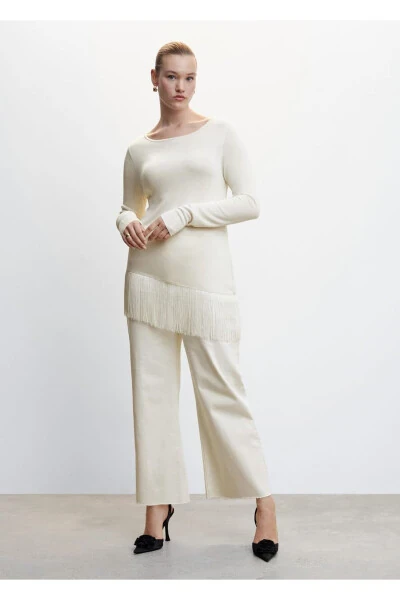 Fringed Hem Sweater - 8