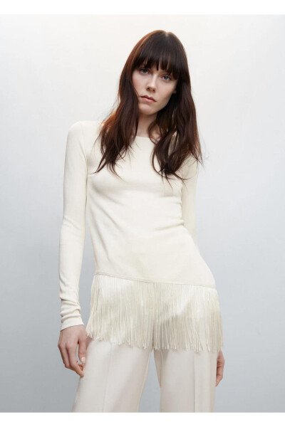 Fringed Hem Sweater - MANGO WOMAN
