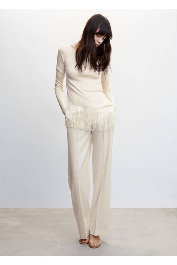 Fringed Hem Sweater - 2
