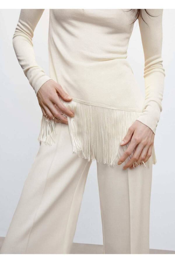 Fringed Hem Sweater - 7
