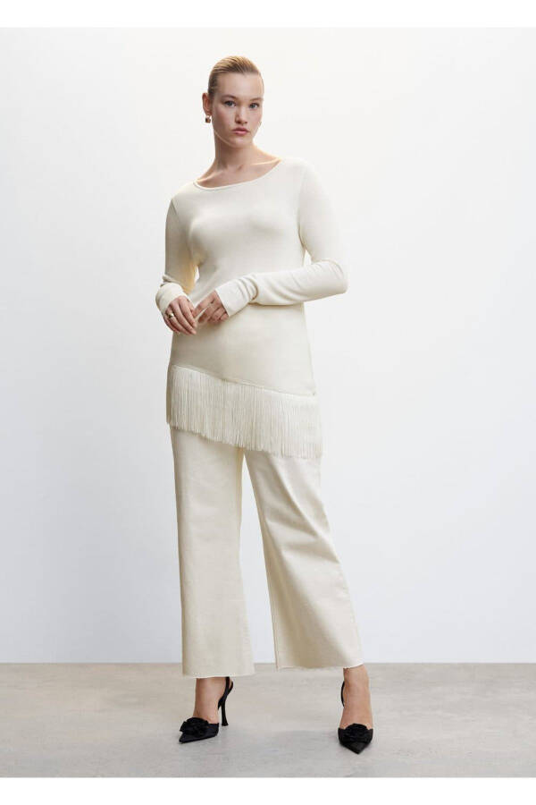 Fringed Hem Sweater - 8