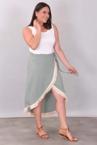 Fringed Mint Green Sarong - 3