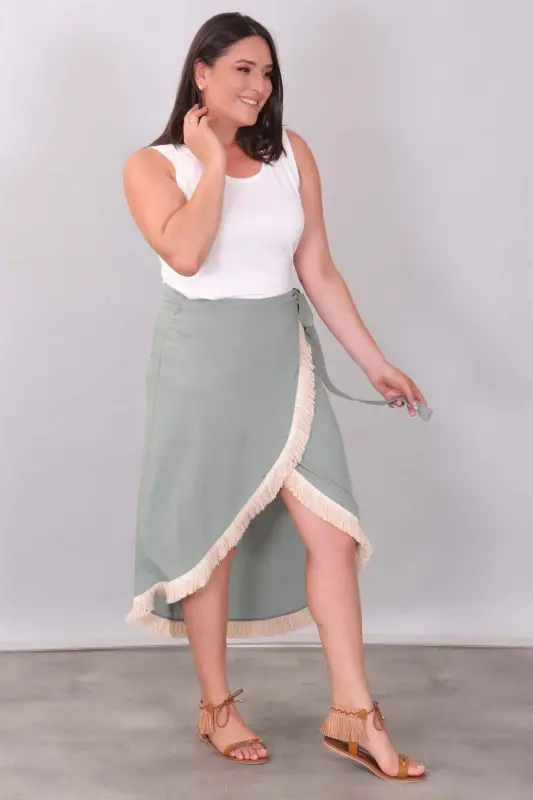 Fringed Mint Green Sarong - 3