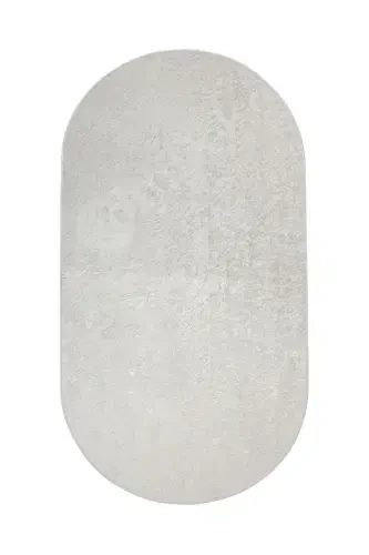 Fringed Oval Rug Light Cream Living Room Hallway Entrance Kitchen Rug Washable Runner - DIJIDEKOR (1)