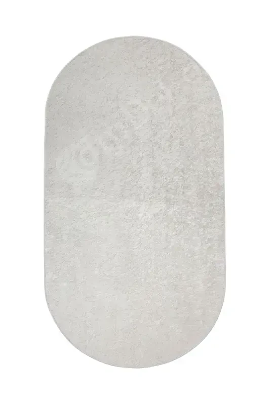 Fringed Oval Rug Light Cream Living Room Hallway Entrance Kitchen Rug Washable Runner - 2