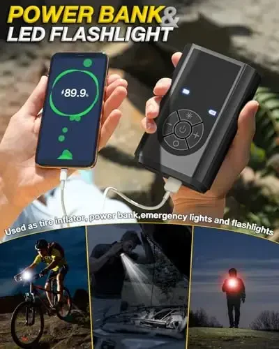 FRIWOLE Shinalarni ta'mirlash to'plami, ko'chma havo kompressori, simsiz shina inflyatori (150 PSI) bilan 58 dona shinalarni tiqish to'plami, avtomobil, mototsikl, traktor, yuk mashinasi, to'p uchun. - 5