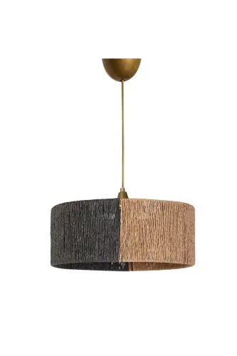 Froid Handmade Tekli Sarkıt Avize Gri-Hasır-Gri - 3