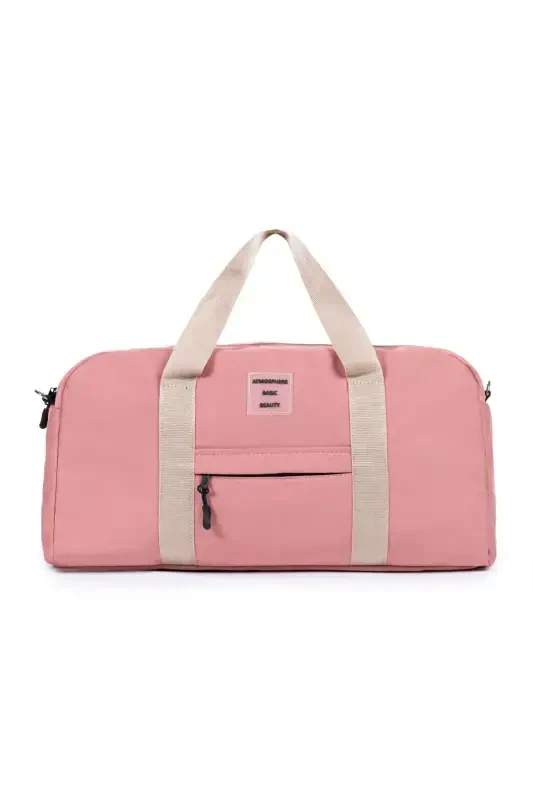 Front Pocket Long Strap Women's and Men's Travel Fitness Sports Bag-Candy Pink - 1