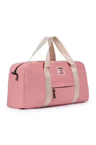 Front Pocket Long Strap Women's and Men's Travel Fitness Sports Bag-Candy Pink - 3