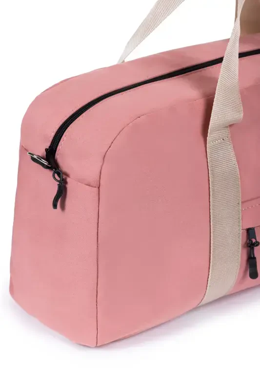 Front Pocket Long Strap Women's and Men's Travel Fitness Sports Bag-Candy Pink - 4