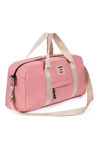 Front Pocket Long Strap Women's and Men's Travel Fitness Sports Bag-Candy Pink - 5