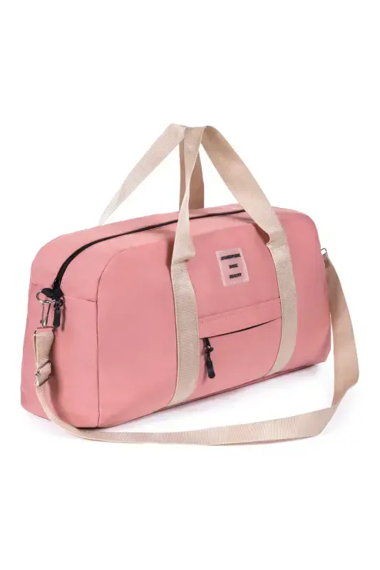 Front Pocket Long Strap Women's and Men's Travel Fitness Sports Bag-Candy Pink - 5