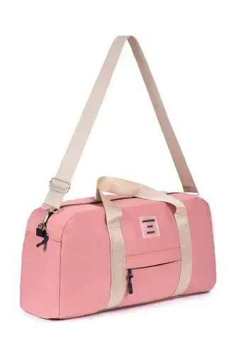 Front Pocket Long Strap Women's and Men's Travel Fitness Sports Bag-Candy Pink - 6