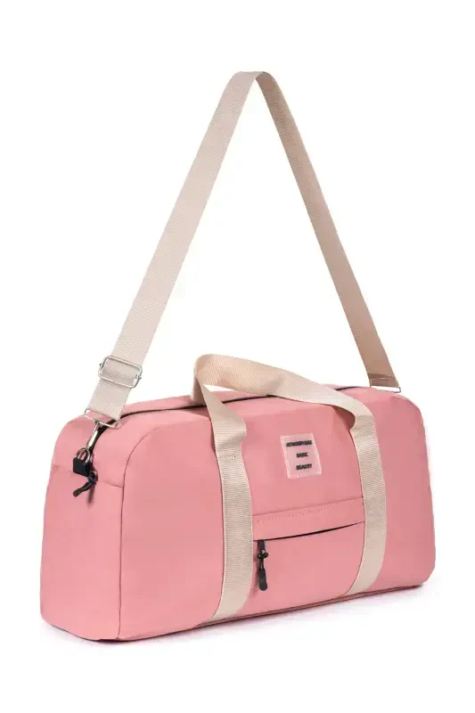 Front Pocket Long Strap Women's and Men's Travel Fitness Sports Bag-Candy Pink - 6