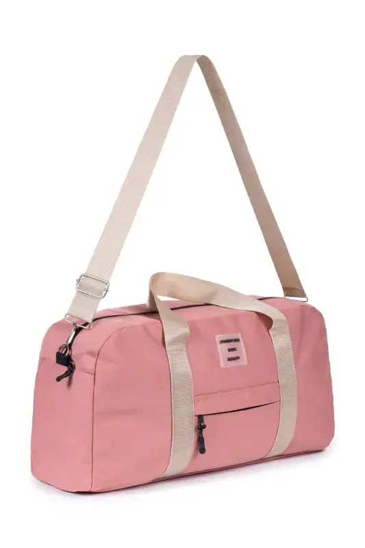 Front Pocket Long Strap Women's and Men's Travel Fitness Sports Bag-Candy Pink - 7