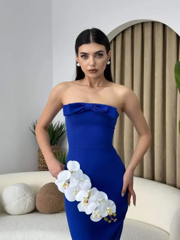 FRONT RIBBONED KAELM DRESS - 1