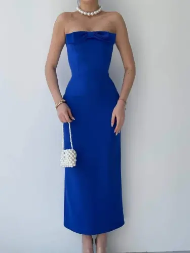 FRONT RIBBONED KAELM DRESS - BÜYÜKBEDENIZ (1)