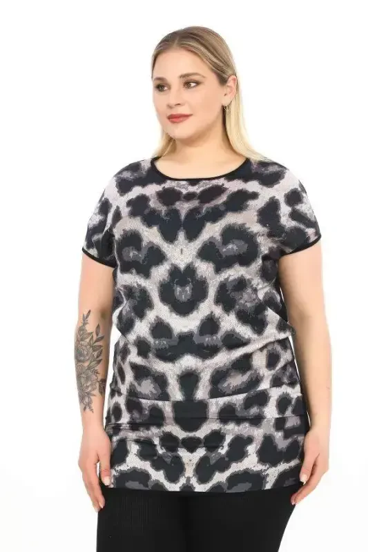 Front Satin Back Viscose Long Blouse Tunic - BÜYÜKBEDENIZ