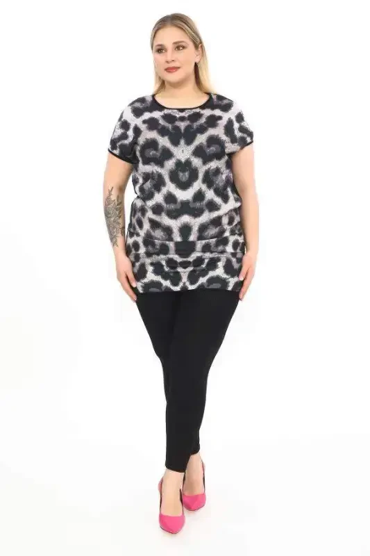 Front Satin Back Viscose Long Blouse Tunic - 2