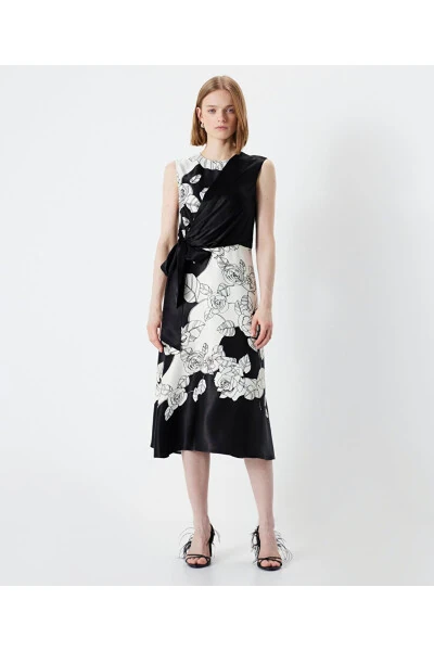 Front Tie Printed Dress - İPEKYOL (1)