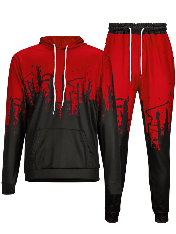 Frontwalk erkaklar sport kostyumi to'plami katta o'lchamli sport kostyumi jogging 2 qismli atletik kiyim hoodie sport kostyumi pulover to'plamlari - 3