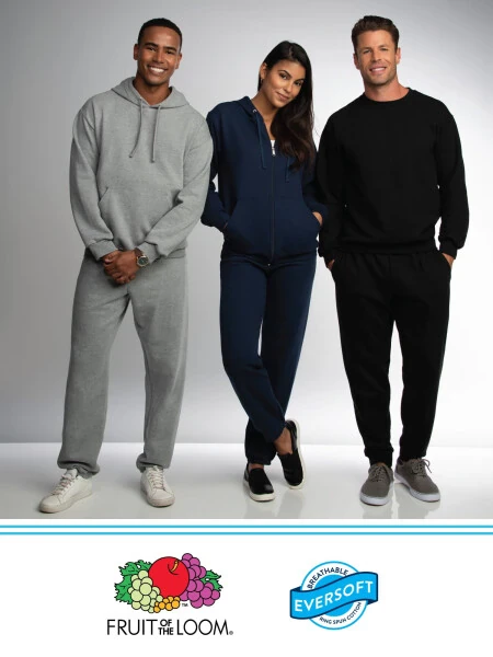 Fruit of the Loom Erkaklar EverSoft Fleece Full Zip Hoodie Jacket, 3XL gacha - 8