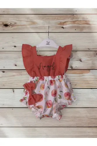 Fruit Patterned Jumpsuit-Peach Color - 1