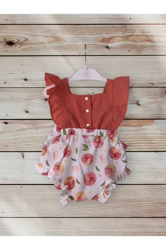 Fruit Patterned Jumpsuit-Peach Color - 2