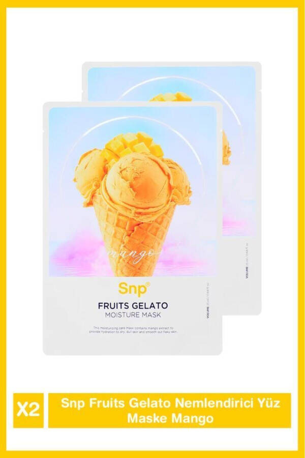 Fruits Gelato Moisturizing Face Mask Mango 2 Pack - 1