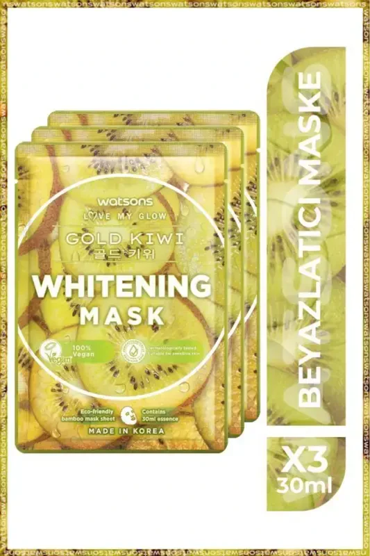 Fruity Mask Gold Kiwi Whitening Mask * 3 Pieces - WATSONS