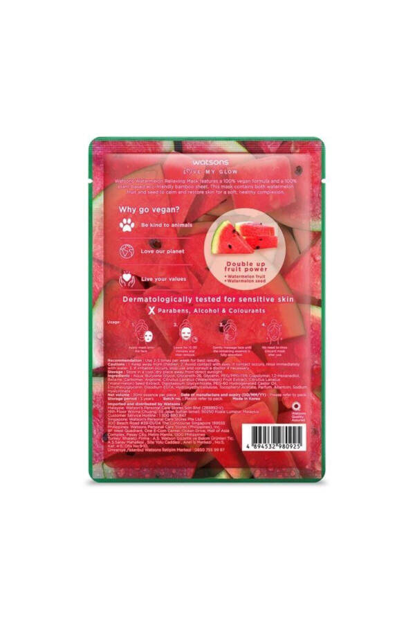 Fruity Mask Watermelon Relieving Mask, 2 Pack - 3