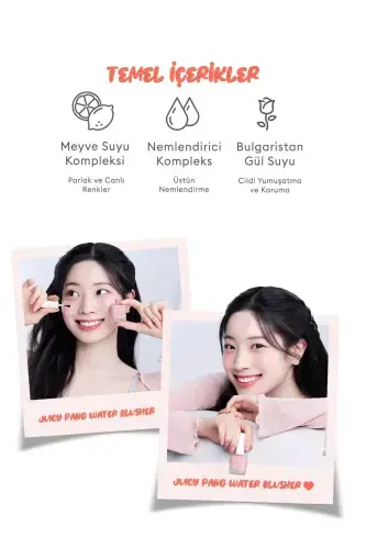 Fruity Scented, Moisturizing, Natural-Looking Liquid Blush A'pieu Juicy-pang Water Blusher (CR01)-CR01 - 2