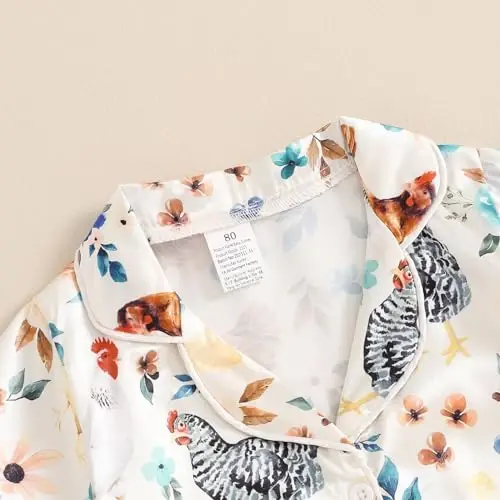 Fsadfeas Kids Toddler Girls Pajamas Baby Short Sleeve Lapel Button Down Tops + Shorts Satin Silk Sleepwear Summer Loungewear - 5