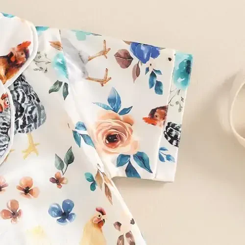 Fsadfeas Kids Toddler Girls Pajamas Baby Short Sleeve Lapel Button Down Tops + Shorts Satin Silk Sleepwear Summer Loungewear - 6