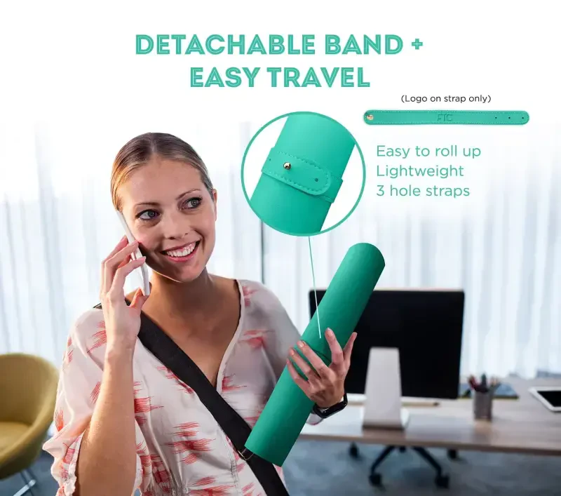 FTC PU Leather Desk Pad and Blotter, Non-Slip Flannelette Base, Stitched, Mouse and Writing Mat - 31.5” x 15.75” Turquoise-TURQUOISE - 7