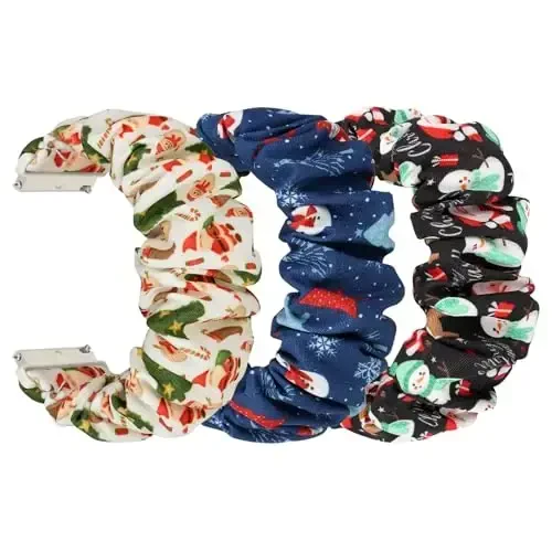 FTYQUEE Scrunchies Watch Bands Compatible with 16mm 18mm 19mm 20mm 22mm Quick Release Replacement Wristband, Stretchy Straps Fabric Bands for Men Women - FTYQUEE
