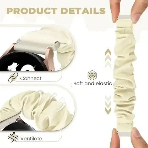 FTYQUEE Scrunchies Watch Bands 16mm, 18mm, 19mm, 20mm, 22mm tez chiqariladigan almashtirish bilaguzuklari bilan mos keladi, erkaklar va ayollar uchun elastik tasmalari mato tasmalari - FTYQUEE (1)