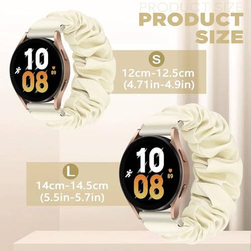 FTYQUEE Scrunchies Watch Bands Compatible with 16mm 18mm 19mm 20mm 22mm Watch Bands Quick Release Replacement Wristband, Stretchy Straps Fabric Bands for Men Women - 3