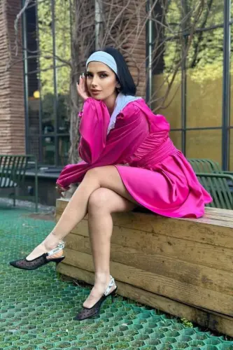 Fuchsia Baby Collar Dress - 1